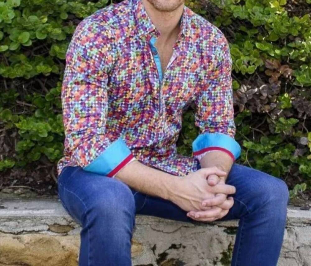 NEW EIGHT X men's dots design button down shirt in multi